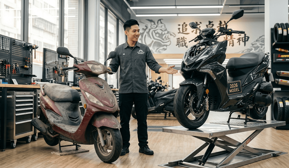 機車舊換新折抵與 2026 汰舊換新補助代辦，一站式殘值鑑定與政府補助申請服務。