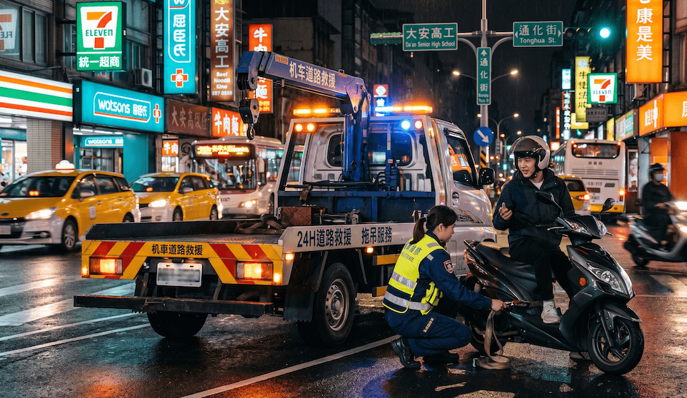 雙北機車道路救援服務，中永和與板橋地區機車發不動、故障現場排除與托吊須知。